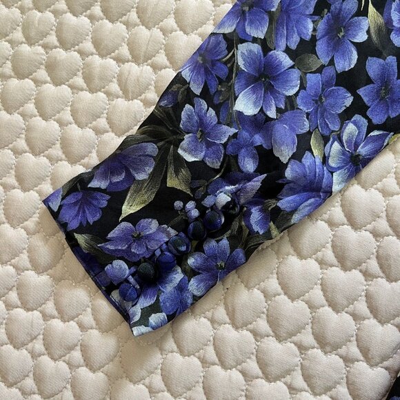 NWOT THE KOOPLES Floral Silk-georgette Purple long sleeves Mini Dress Size 2 - Picture 14 of 14